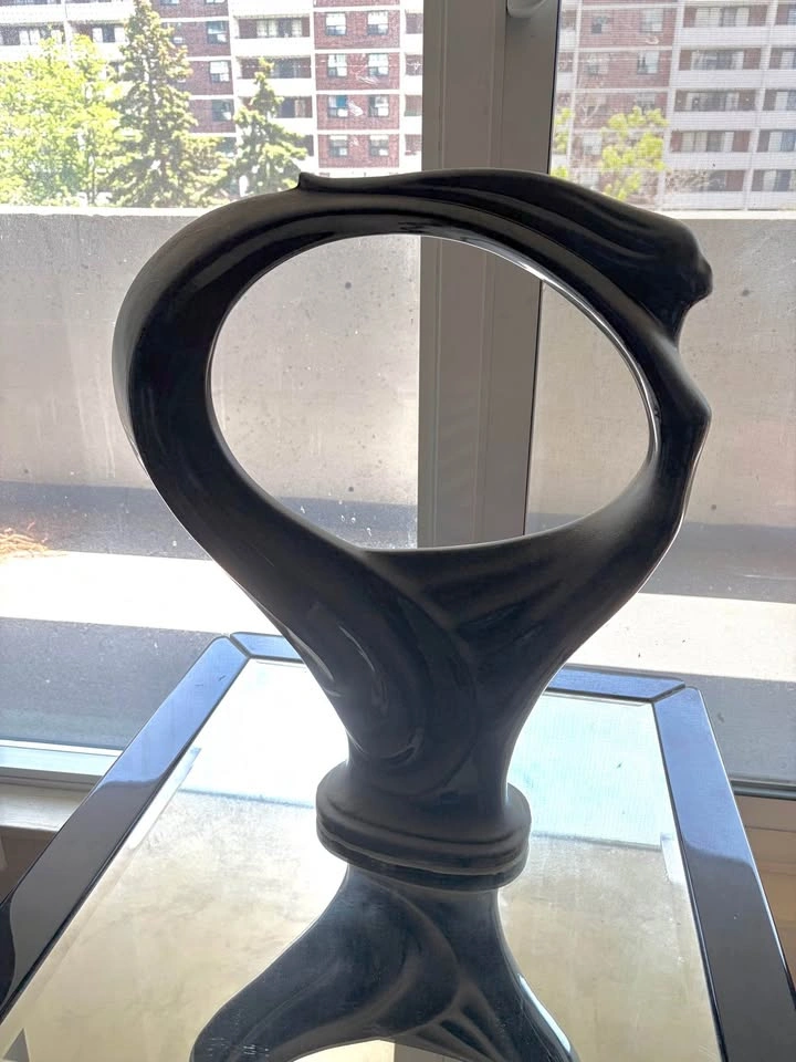 Pair of Art Deco Style Black Ceramic Sculptures - photo 2