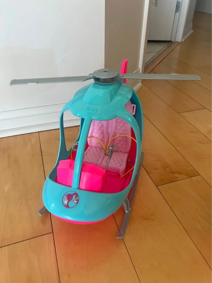 Barbie Travel Helicopter Pink & Blue w/ Spinning Rotor - photo 2