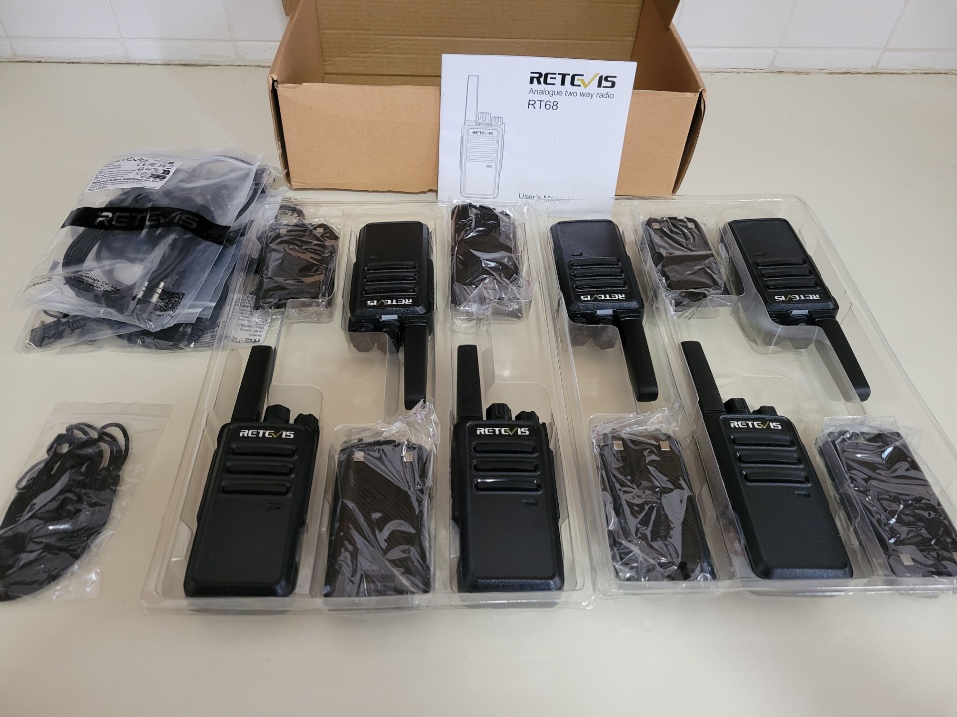 6 Pack Retevis RT68B Walkie Talkies Long Range Rechargeable
