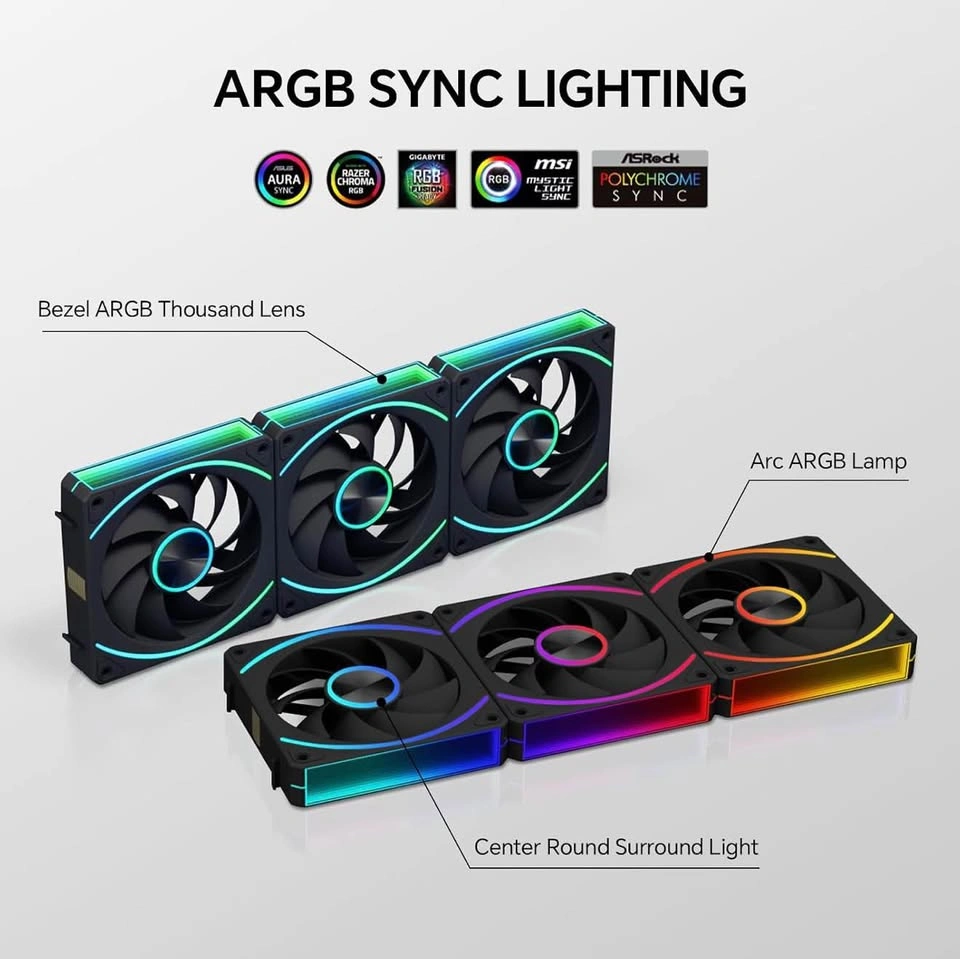 EY120Pro 120mm ARGB Case Fans (3-Pack) - photo 5