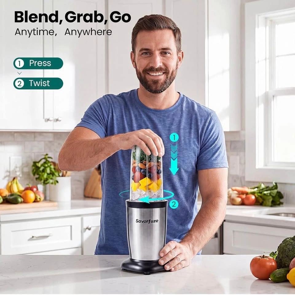 900W Portable Blenders Smoothies and Shakes Black - photo 2