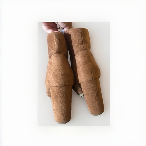 TOP MODA Women’s Brown Suede Ankle Bootie Lace-Up Side Zipper Ro - photo 4
