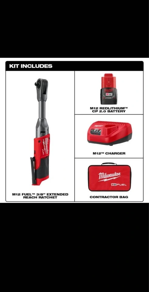 Milwaukee 2560-21 M12 FUEL 12V 3/8 Inch Extended Reach Ratchet 2 - photo 2