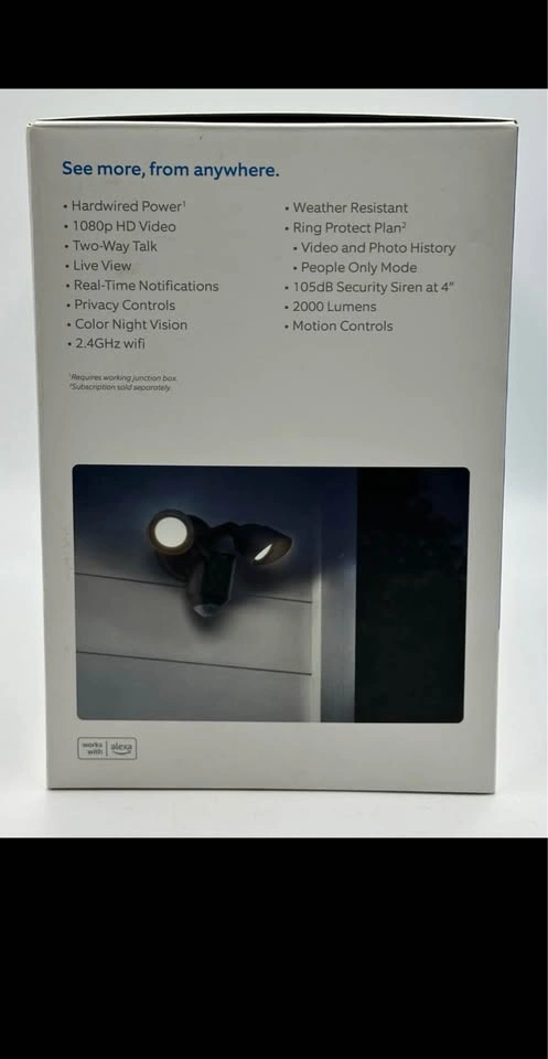 Ring Floodlight Cam Wired Plus with motion-activated 1080p HD vi - photo 4