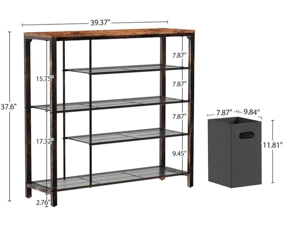 Rolanstar 5-Tier Shoe Rack with Mesh Shelves - photo 5