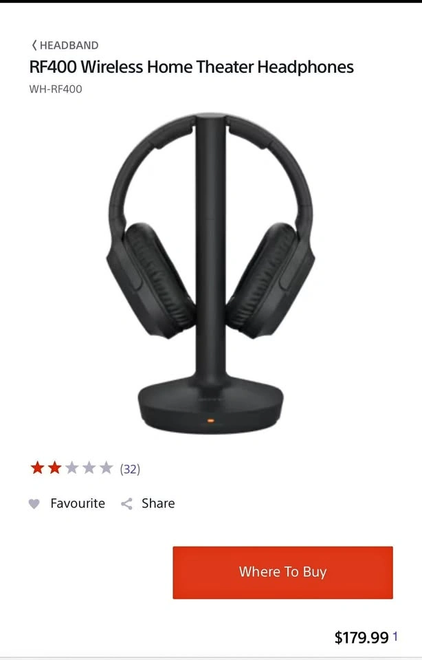 RF400 Wireless Home Theater Headphones