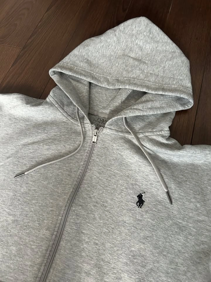 Gray Polo Ralph Lauren Zip-Up Hoodie (Size M) - photo 2