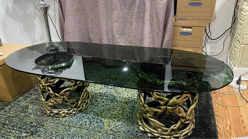 Vintage glass coffee table