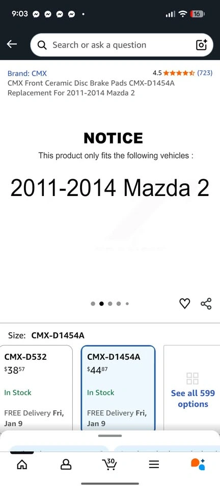 Break pads for Mazda 2 - photo 3