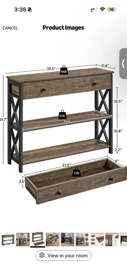 Console Table with Drawer - photo 2