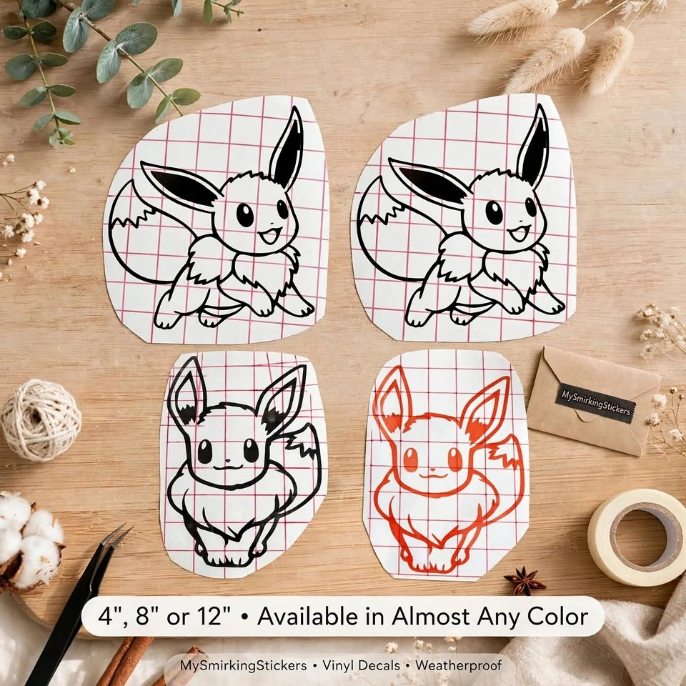4" 8" or 12" EEvee Pokemon vinyl decal