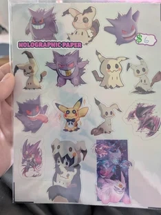 Gengar & Mimikyu Decal Sheet - 14 Ghost-Type Vinyl Stickers - photo 4