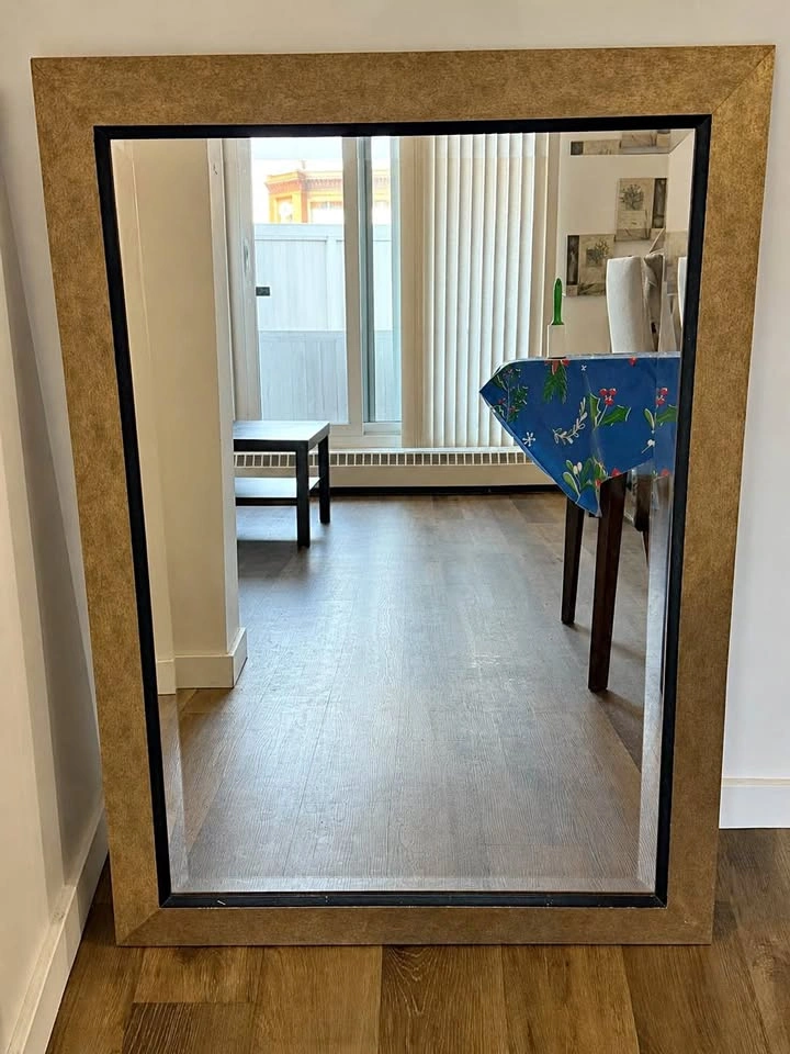 Large Decorative Wall Mirror | Textured Bronze Frame | 30” × 41”