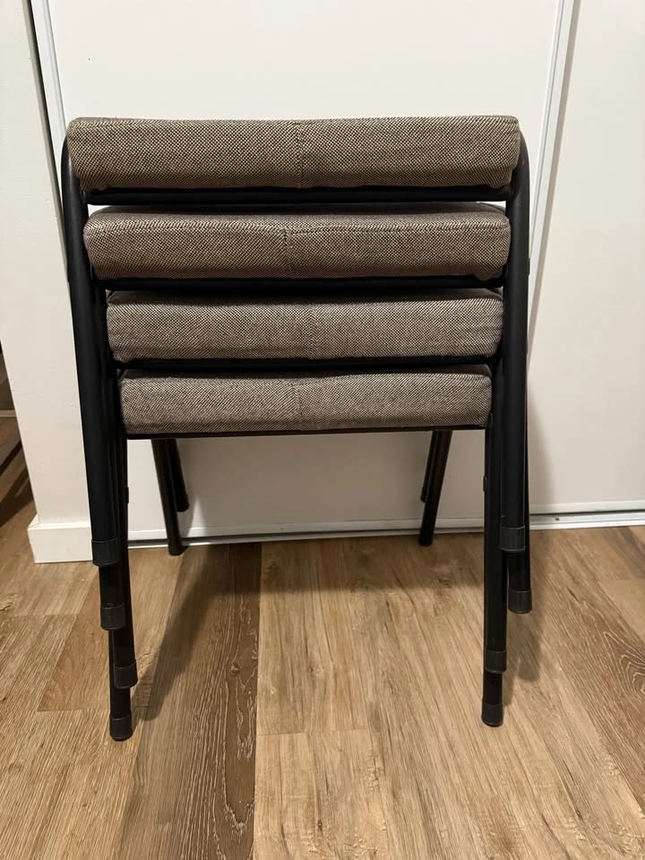 Set of 4 Stackable Upholstered Stools – Space Saving & Sturdy - photo 3