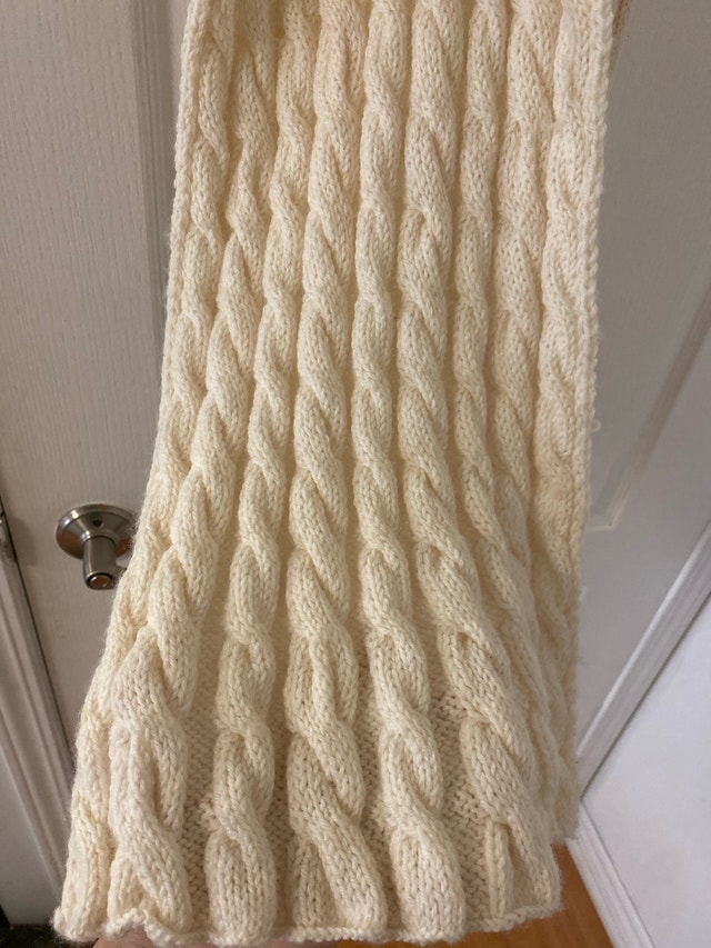 Handmade Cable Knit Hooded Scarf - photo 2