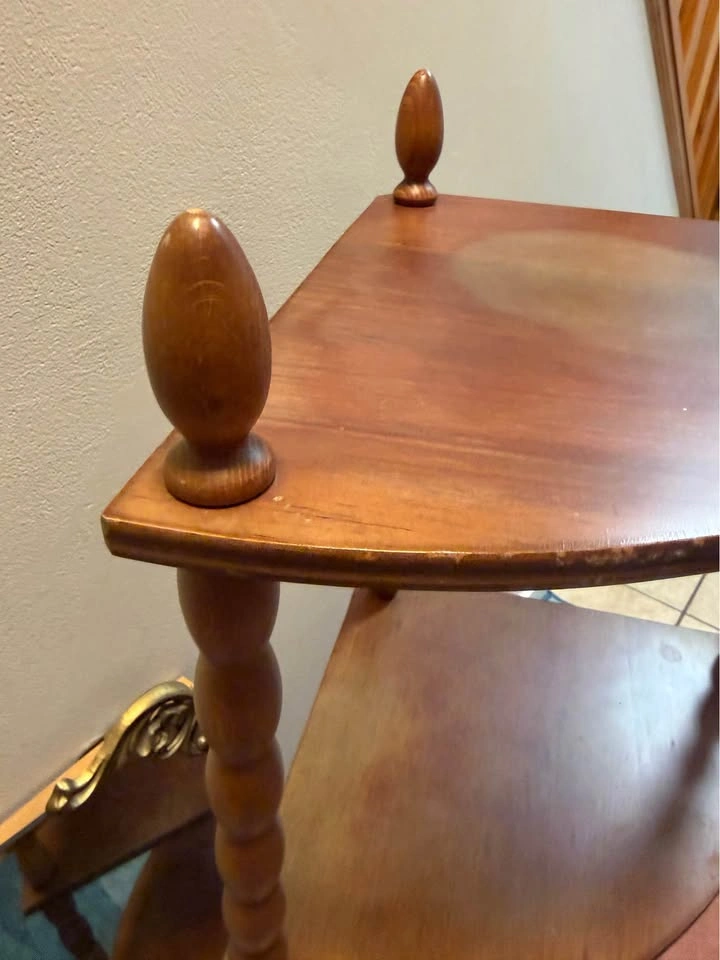 Vintage Najica 4-tier wooden corner shelf - photo 4