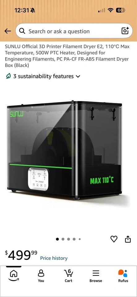 SUNLU FilaDryer E2 3D Printer Filament Dryer