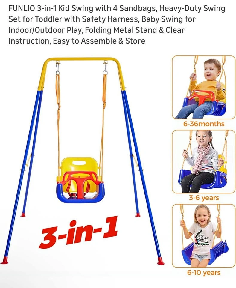FUNLIO 3-in-1 Kid Swing Set