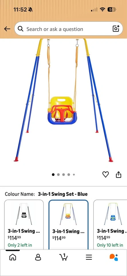 FUNLIO 3-in-1 Kid Swing Set - photo 3
