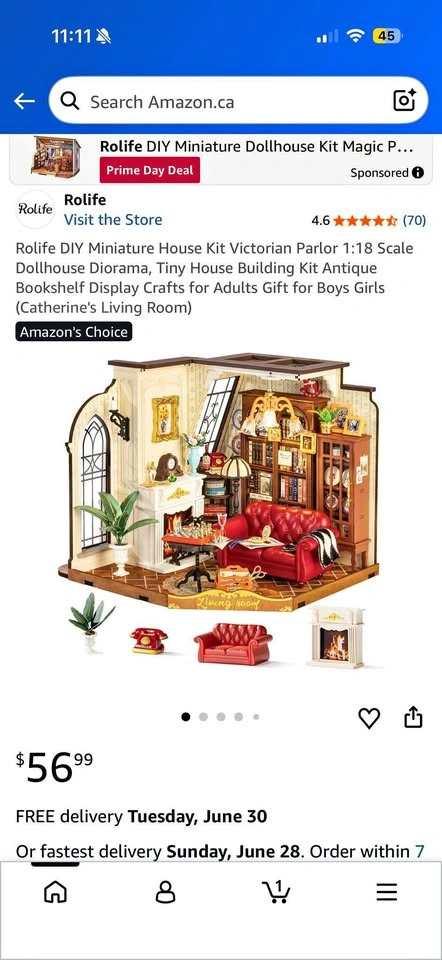 DIY Miniature House Kit Victorian Parlor (Catherine's Living Roo