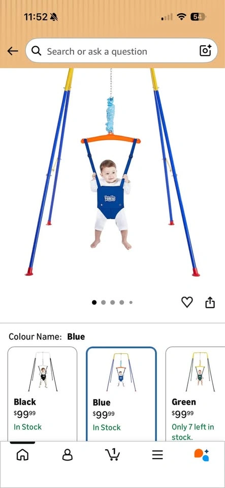 FUNLIO Baby Jumper with Stand Foldable Blue 6-24 Months - photo 2