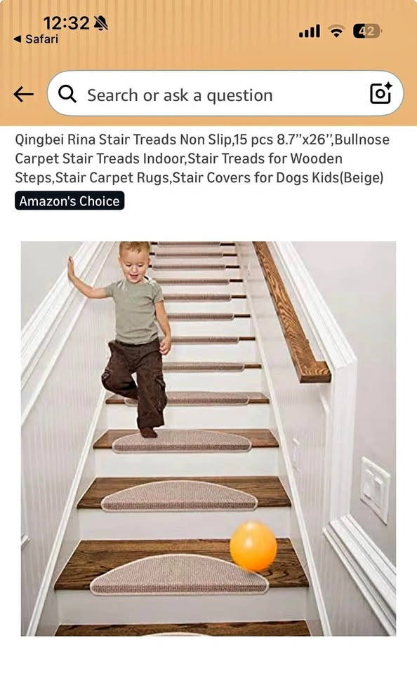 Non-Slip Stair Treads – 13 Pack (Beige and Brown)