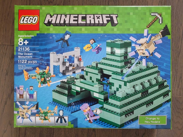 LEGO Minecraft 21136: The Ocean Monument, New & Factory Sealed
