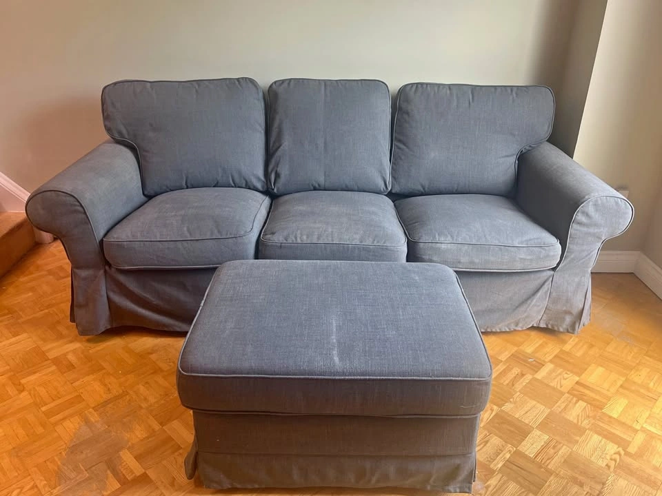 IKEA UPPLAND Sofa AND Ottoman/Footstool with Storage