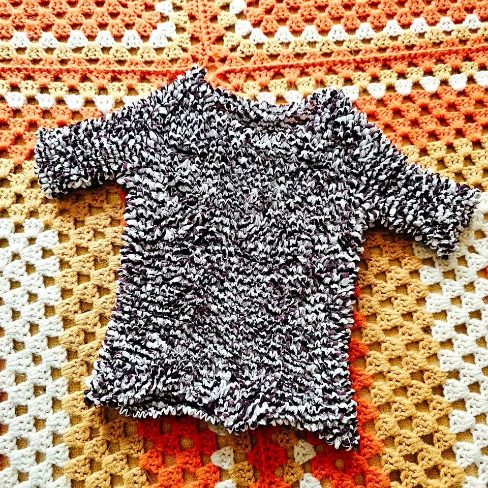 Y2K Popcorn Tops Bundle 2 Piece Vintage Crinkle Shirts - photo 2