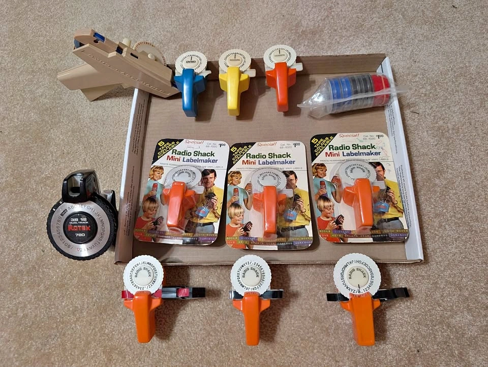 Vintage Dymo, Radio Shack, and Rotex Label Maker Lot