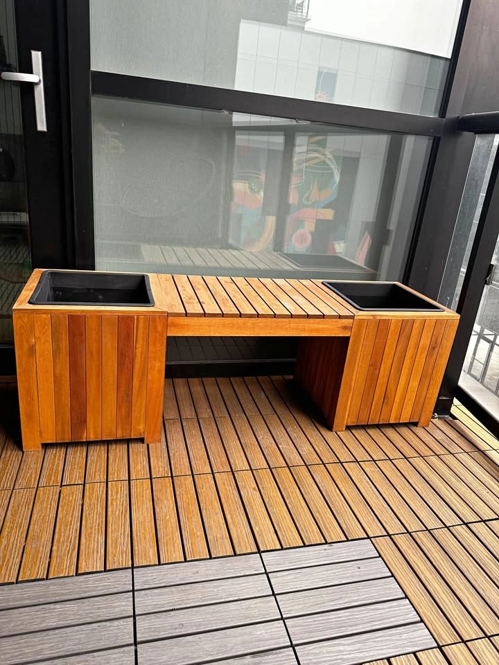 Modern Wooden Outdoor Planter - 55”L x 18”H x 16”D