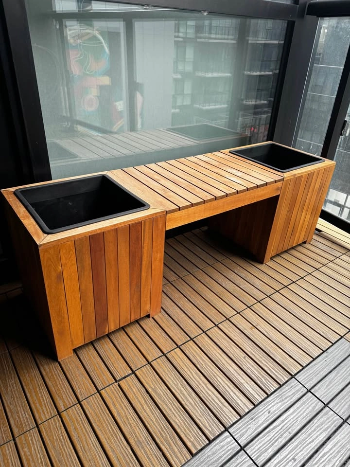 Modern Wooden Outdoor Planter - 55”L x 18”H x 16”D - photo 2