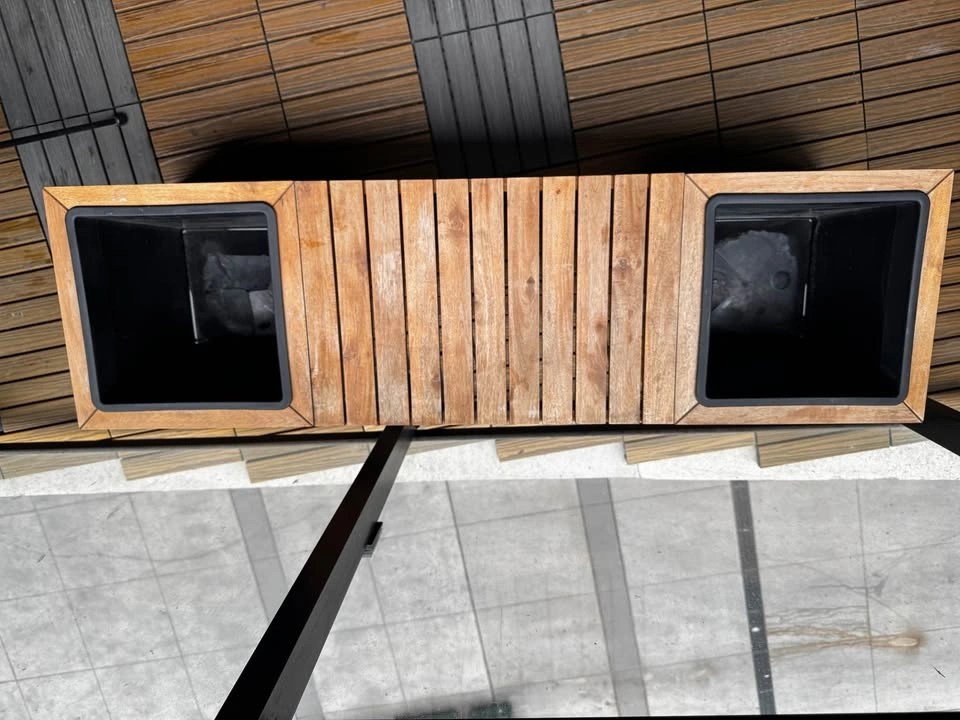 Modern Wooden Outdoor Planter - 55”L x 18”H x 16”D - photo 5