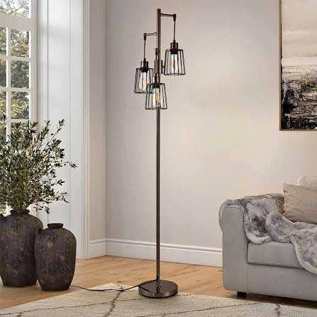 70” dimmable floor lamp with gorgeous Edison bulbs