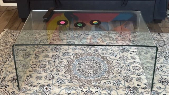 Waterfall Glass Coffee Table - One Piece Bent Glass