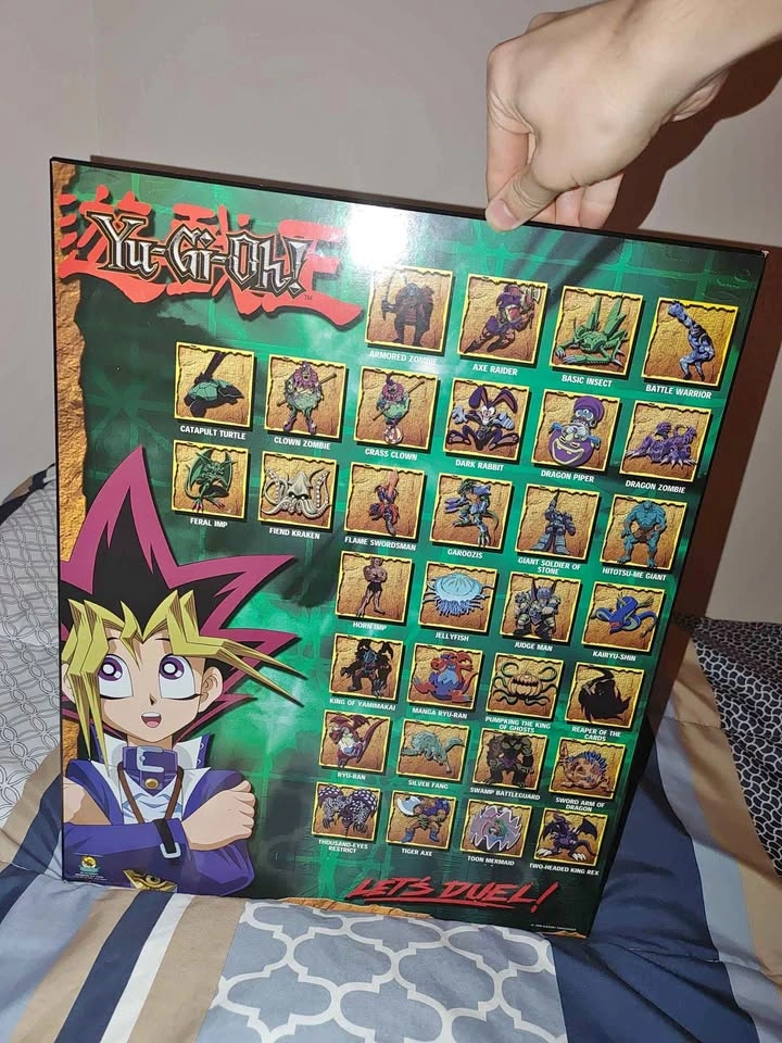 Vintage wooden Yu-Gi-Oh poster 1990s