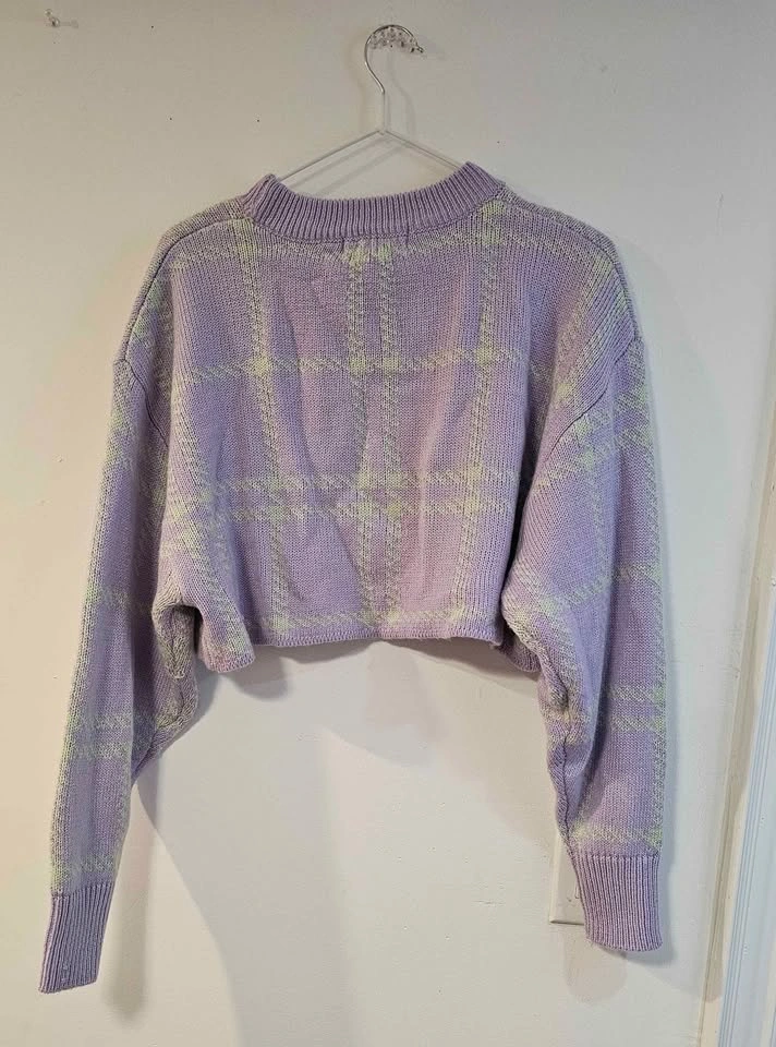 Size M Purple and green cropped sweater - photo 2