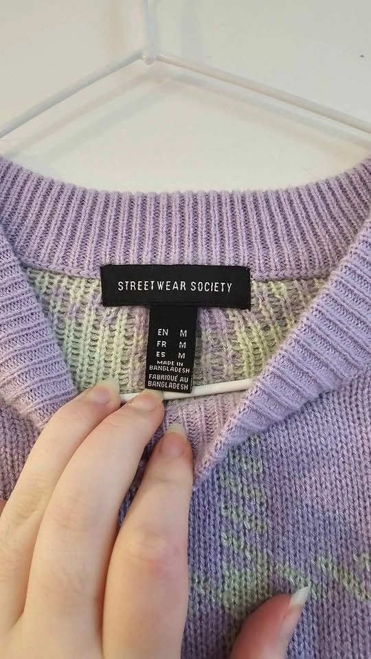 Size M Purple and green cropped sweater - photo 3
