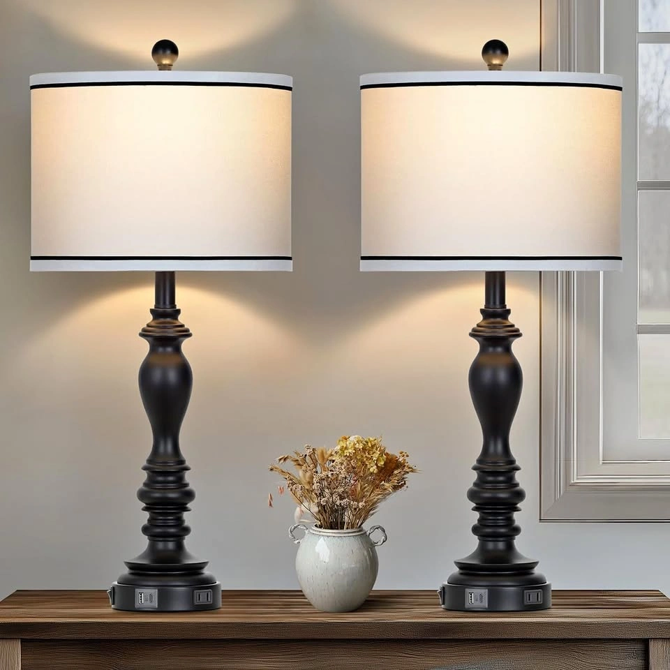 FL005 A1526 Black Mid-Century Tall Table Lamp $98