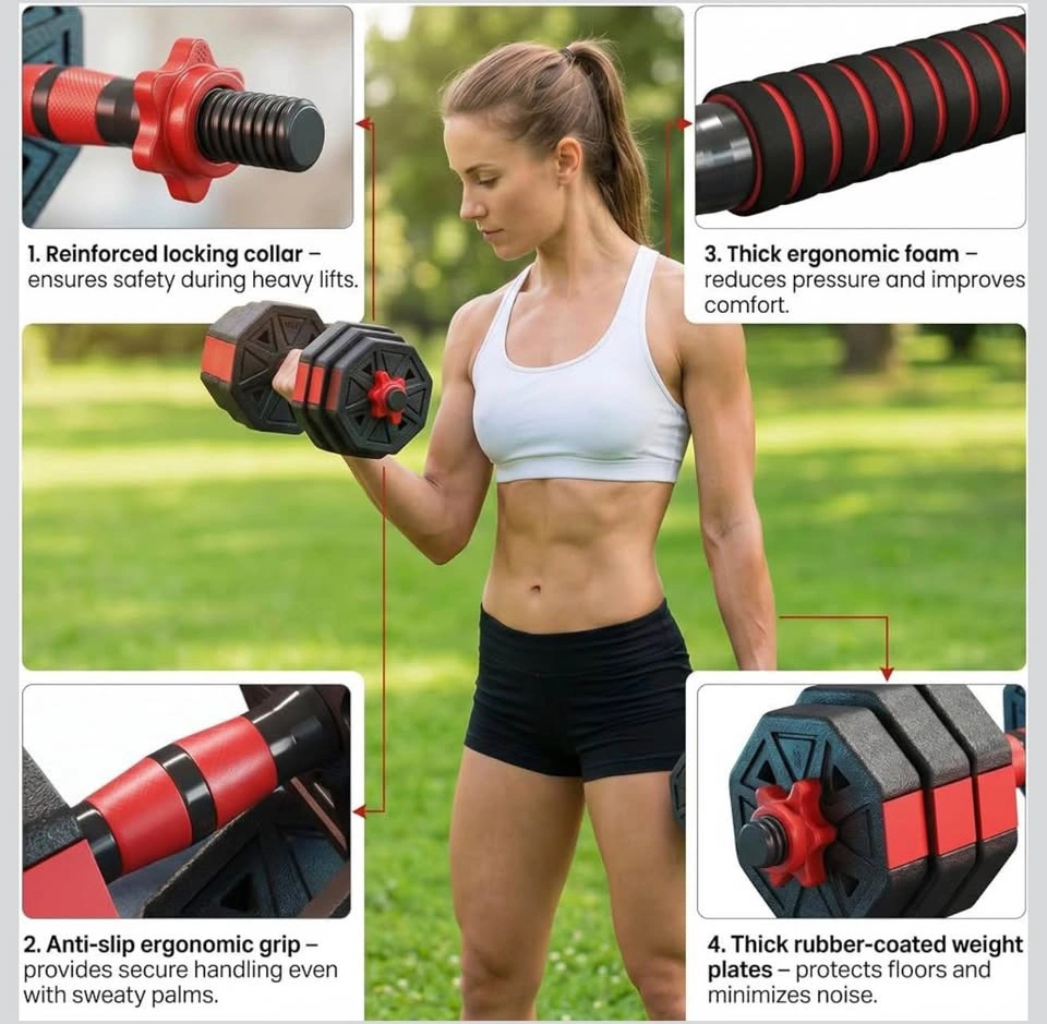 45LB 6-in-1 Adjustable Dumbbell & Barbell Weight Set - photo 3