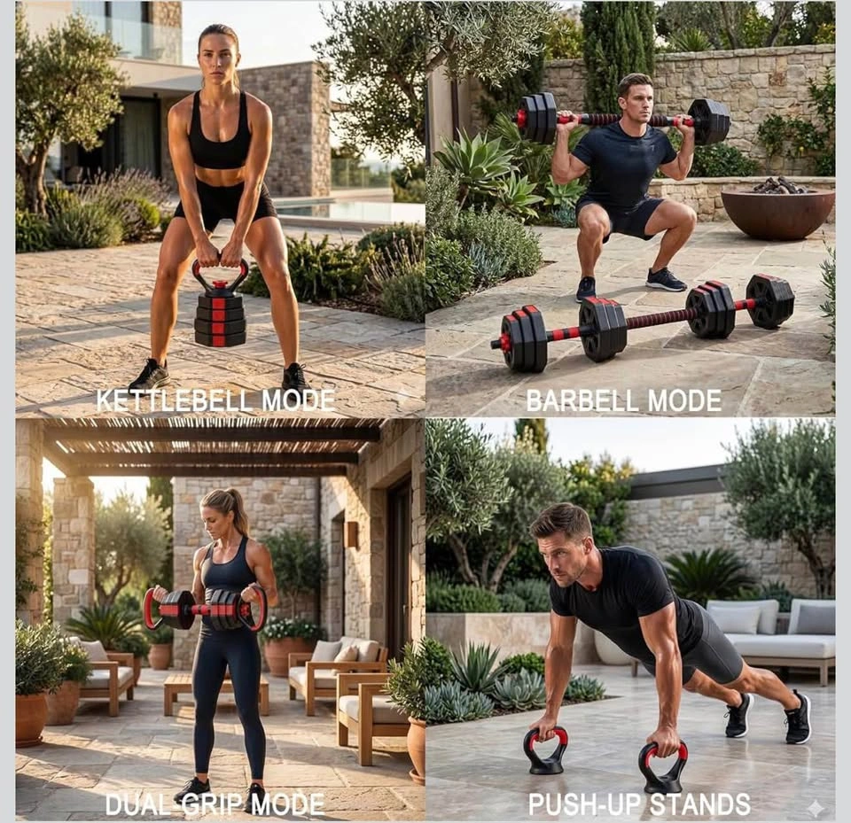 45LB 6-in-1 Adjustable Dumbbell & Barbell Weight Set - photo 5