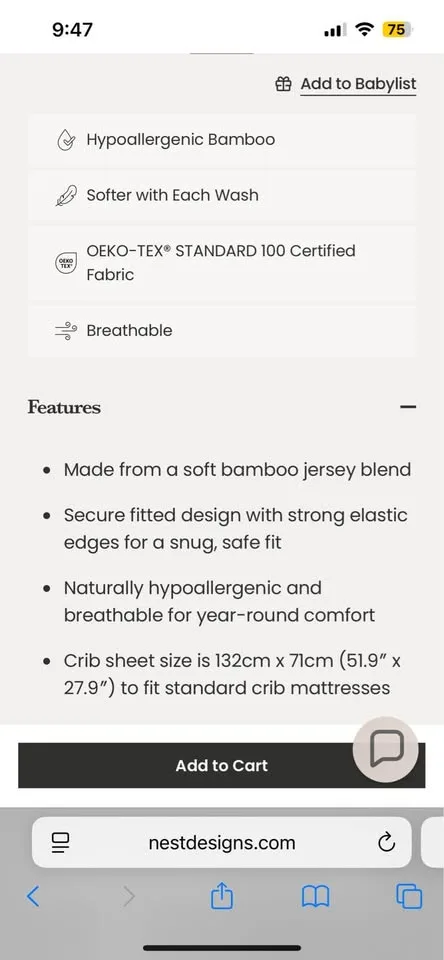 Nest Designs Crib Sheet ($40 for two) image indicator(2)