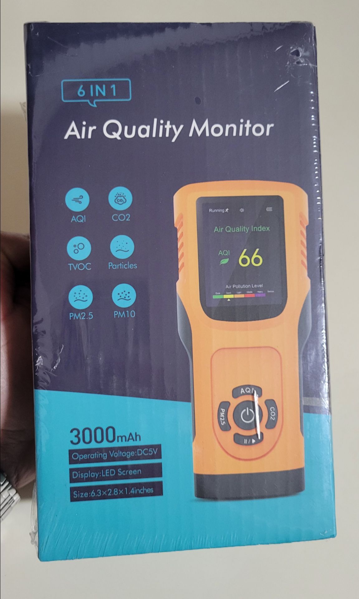 6-in-1 Air Quality Monitor (CO2, TVOC, PM2.5, PM10) - photo 2