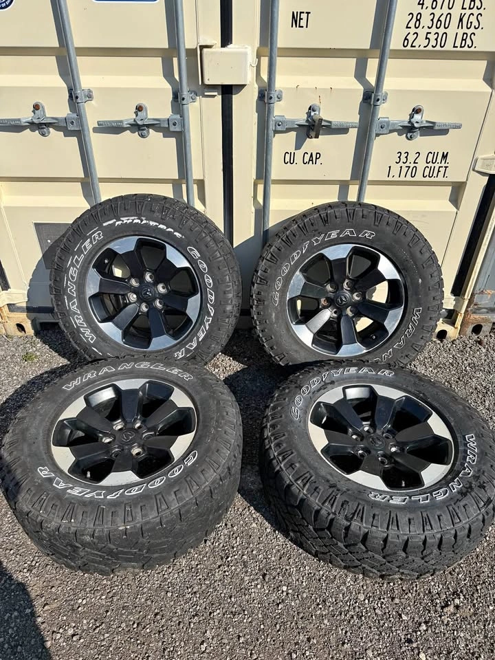 Set of OEM 18” Dodge Ram Rebel Rims On Goodyear Wrangler Tires