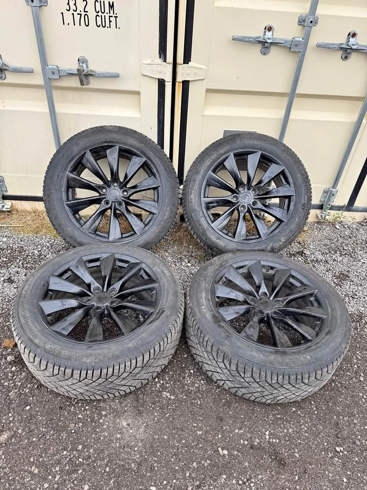 Set of 18” Tesla Model Y Rims on Continental Winter Tires