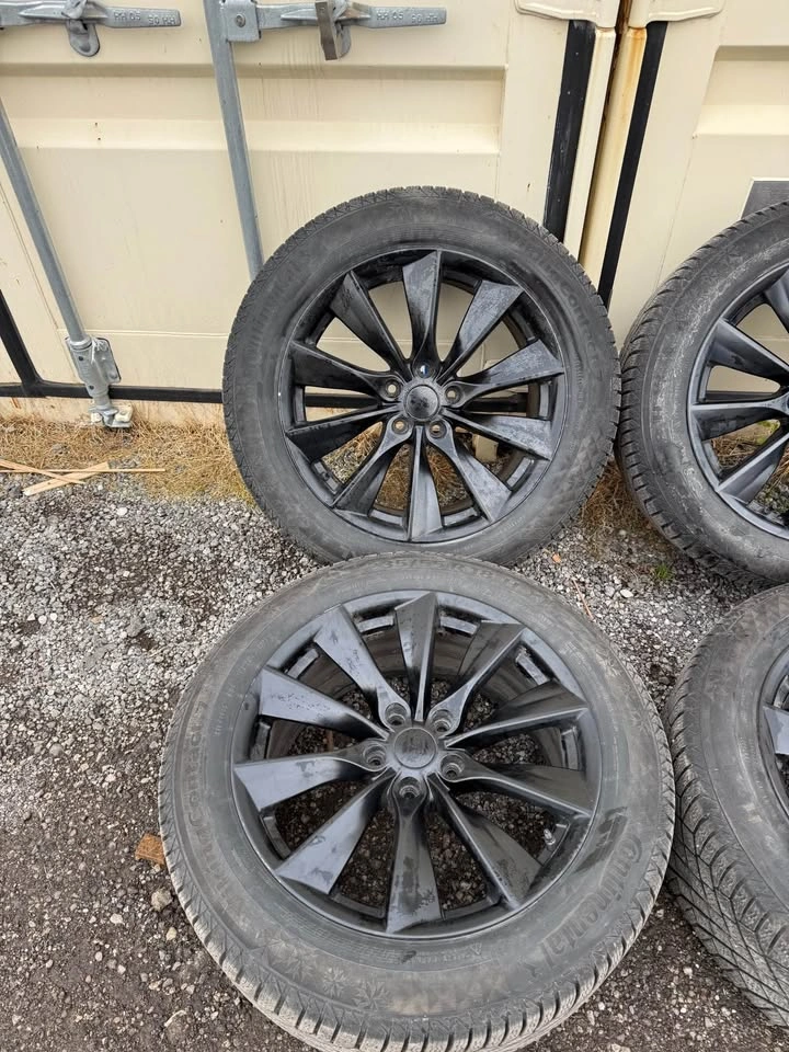 Set of 18” Tesla Model Y Rims on Continental Winter Tires - photo 3