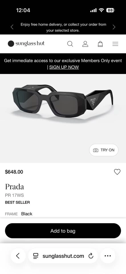 Prada PR 17WS Black Sunglasses - photo 2