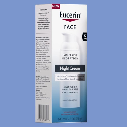 Eucerin FACE Immersive Hydration PM Night Cream 2.5 Oz -NEW