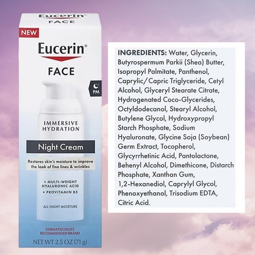 Eucerin FACE Immersive Hydration PM Night Cream 2.5 Oz -NEW - photo 5