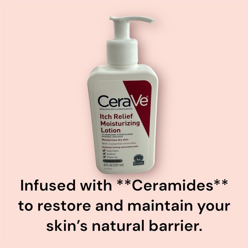 CERAVE Itch Relief Moisturizing Lotion, 8 Oz-STEROID FREE. New! - photo 4